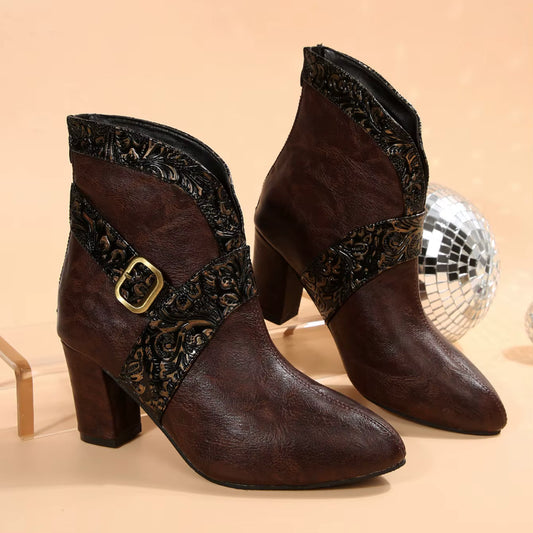 LUPITA™ – Comfortable Leather Heeled Ankle Boots