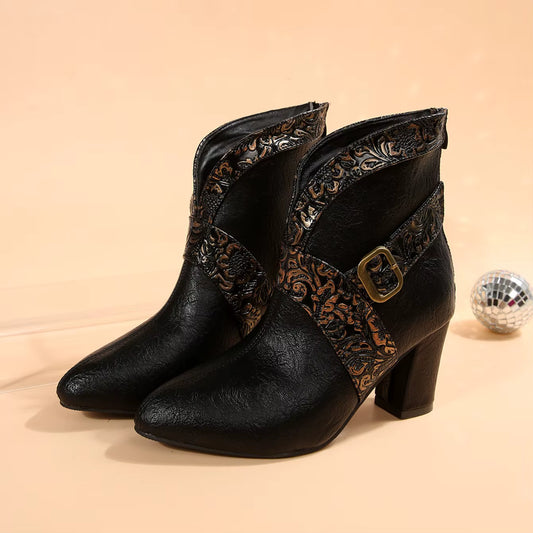 LAVINA™ – Comfortable Leather Heeled Ankle Boots